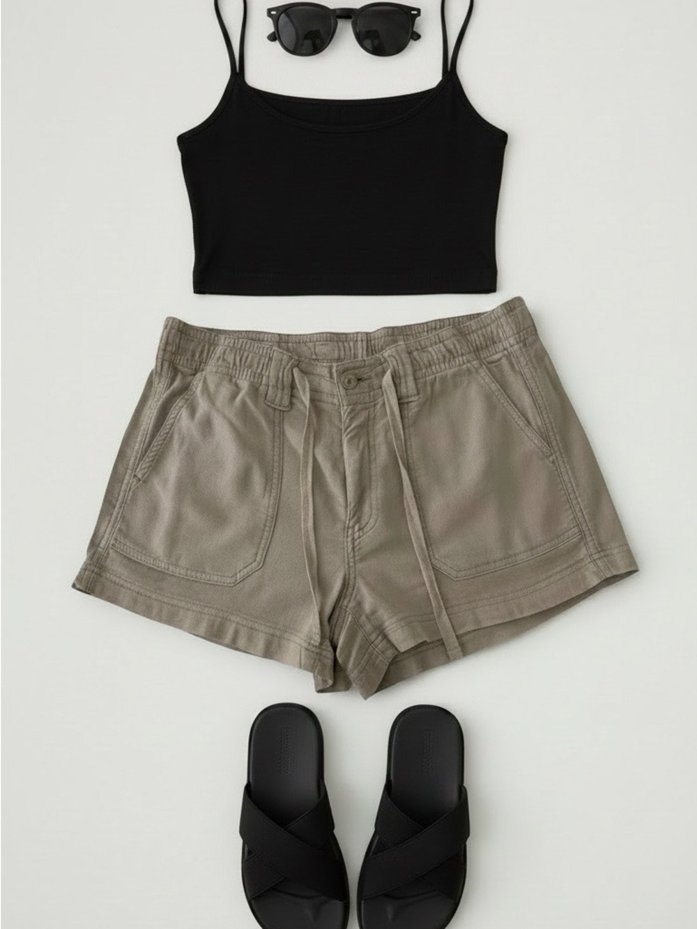 American Eagle Outfitters Taupe Drawstring Utility Shorts